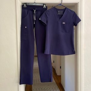 Figs Navy Blue Scrub Set